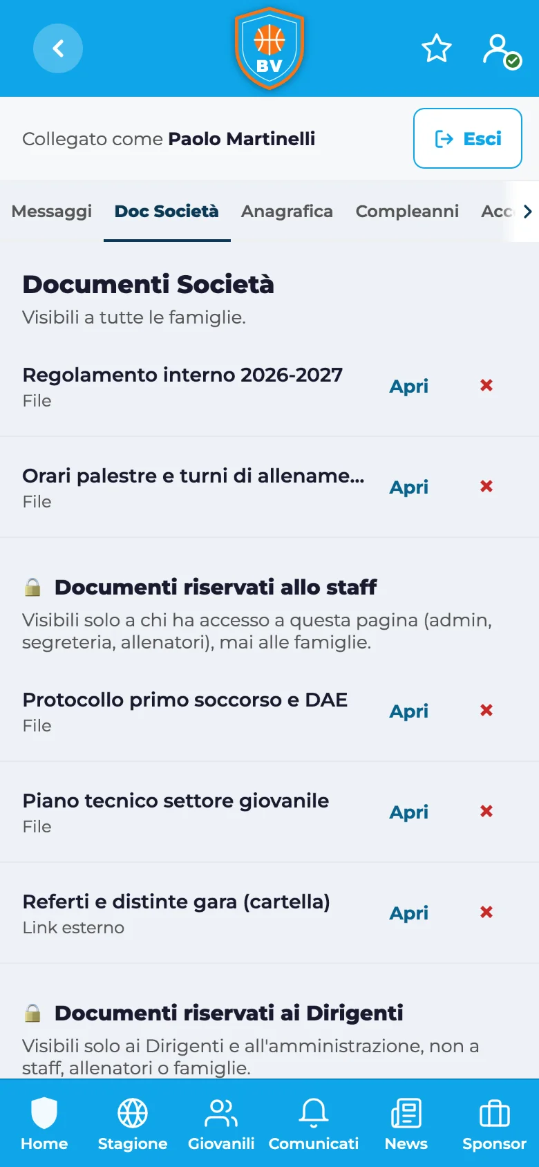 Documenti riservati allo staff